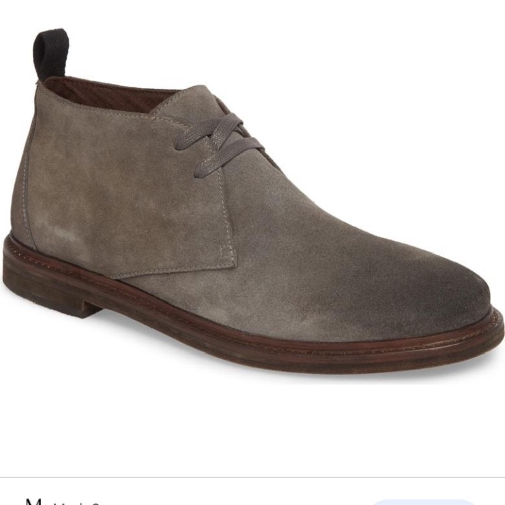 John Varvatos chukka grey suede boot NWOT